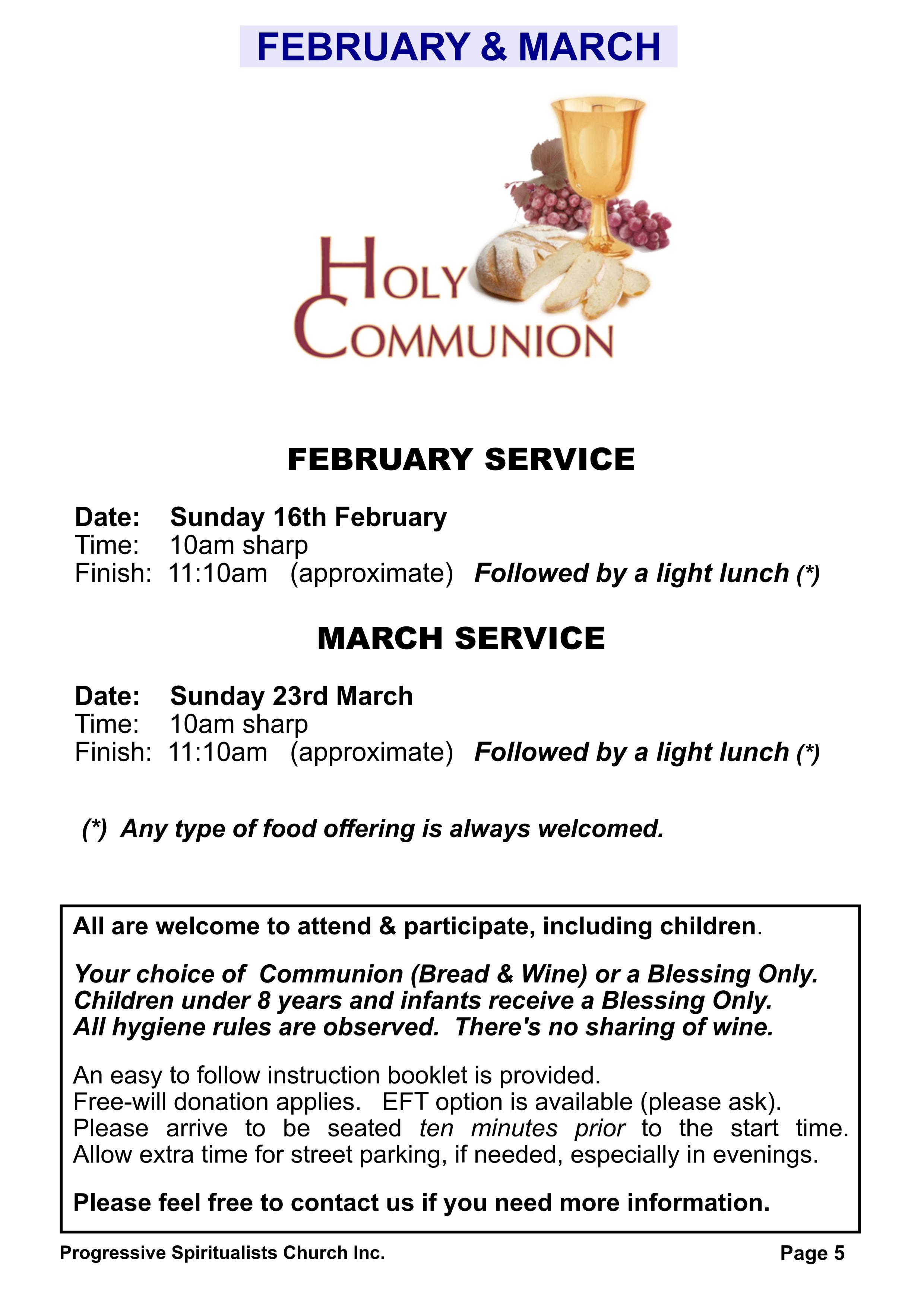 Holy Communion Services
