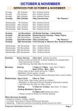 Church Roster - October/November 2026